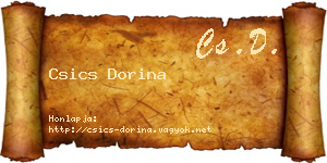 Csics Dorina névjegykártya